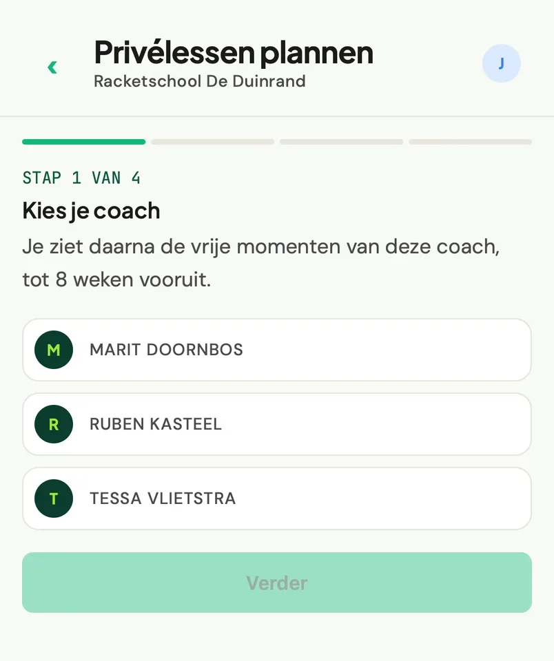Een leerling plant een serie privélessen